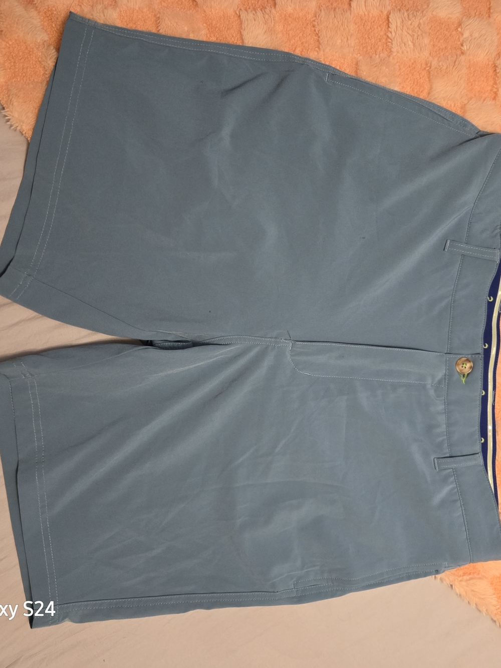 Tailorbyrd Men's Flat Front Shorts in Slate Blue